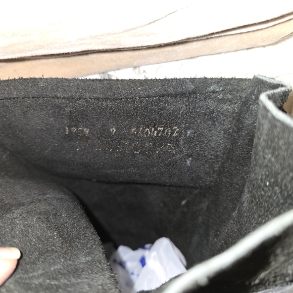 Minnetonka, Black Suede, Lace Up Front Knee High Boots, Fringe, Mens 9 - Picture 4 of 12